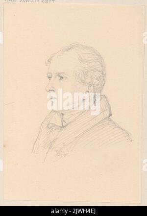 Portrait d'un jeune homme 3/4 vers le spectateur. Schadow, Albert Dietrich (1797-1869), dessinateur, dessinateur Banque D'Images