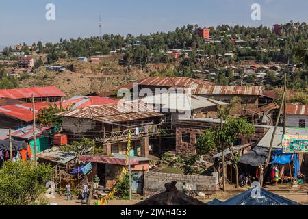 LALIBELA, ÉTHIOPIE - 29 MARS 2019 : vue sur le village de Lalibela, Éthiopie Banque D'Images