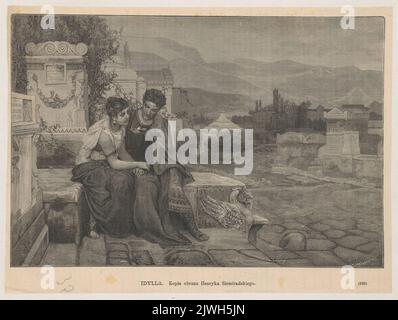 Reproduction d'une peinture: Henryk Siemiradzki (1843-1902), Idyllla; de: «Tygodnik Ilustrowany» 1884, no 63 (15 mars), p. 172. Unknown, graphiste, Tygodnik Ilustrowany (Warszawa ; czasopismo ; 1859-1939), éditeur Banque D'Images