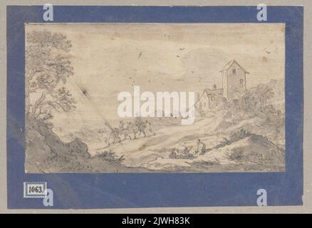 Paysage avec randonneurs. Plersch, Jan Bogumił (1732-1817), dessinateur, dessinateur Banque D'Images