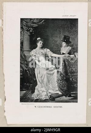 Reproduction de la peinture de l’artiste “Sœurs” de l’album “Country”. Meisenbach Riffarth & Co. Berlin, imprimerie, Czachórski, Władysław (1850-1911), peintre Banque D'Images