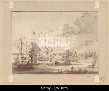 Vue sur le port. Frey, Jan Zachariasz (1769-1829), dessinateur, dessinateur Banque D'Images