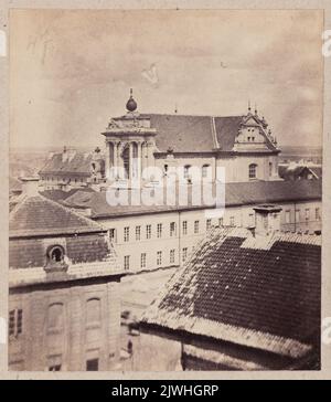 Varsovie. Eglise Carmélite (aujourd'hui - église de l'Assomption de Sainte Marie et Saint Joseph, son épouse) dans la Krakowskie Przedmieście vu depuis le toit de l'Hôtel Europejski (Hôtel européen). Inconnu, photographe Banque D'Images