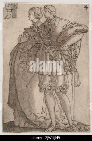 Couple dansant. Aldégraver, Heinrich (1502-1555/1561), graphiste Banque D'Images