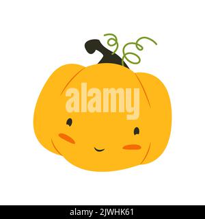 Mignon citrouille d'halloween. Fête d'Halloween. Illustration vectorielle de style plat Illustration de Vecteur