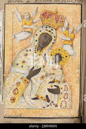 Peinture de la Vierge Marie et de l'enfant dans le monastère de la Sainte Trinité à Vilnius. Januszewicz, Marceli (1806-post 1862), dessinateur, dessinateur Banque D'Images