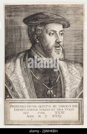 Portrait de l'empereur Charles V. Beham, Barthel (1502-1540), graphiste Banque D'Images