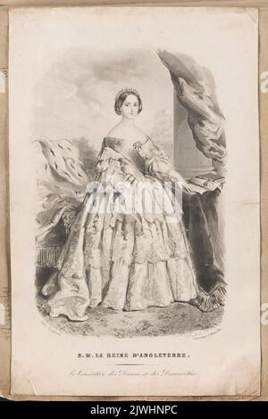 Reine d'Angleterre (Victoria de Hanovre). Leroy (Paryż ; drukarnia ; fl. CA 1850-1914), imprimerie, Chierry C., graphiste, Colin, Adele-Anais (1822-1899), dessinateur, dessinateur Banque D'Images