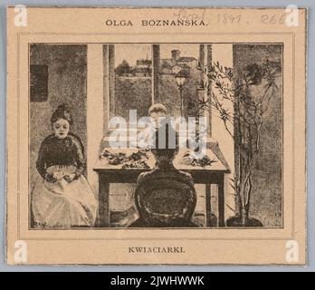 Reproduction d'une peinture: Boznańska, Olga (1865-1940), vendeurs de fleurs; de: 'Świat' 1891, 266. Husnik & Häusler (Praga ; zakład reprograficzny ; 1888-1936), atelier de reproduction, Świat (Cracovie ; czasopismo ; 1888-1895), éditeur Banque D'Images