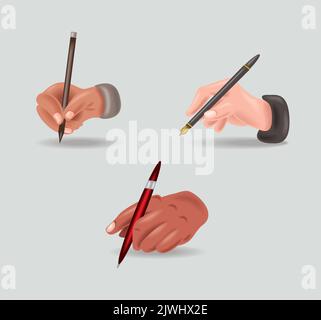 signer des documents, les mains avec un stylo Illustration de Vecteur
