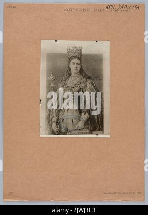 Photographie imprimée: Jan Matejko (1838-1893), Jadwiga de Pologne avec insigne royal, gravure imprimée par la technique de coupe croisée de bois (de Thomas Bewick) réalisée après 1890. Inconnu, photographe Banque D'Images