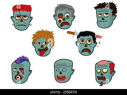 halloween vecteur vert avait de l'illustration de vecteur de zombies Illustration de Vecteur
