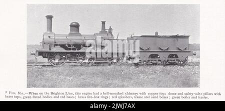 Les premières locomotives de Londres, Brighton et South Coast RY. Banque D'Images