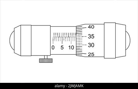 Nutromer. Dispositif de mesure du diamètre intérieur des cylindres. Illustration vectorielle Illustration de Vecteur