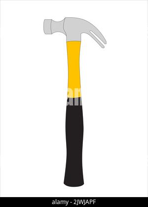 Icône de marteau sur fond blanc. Outil de marteau simplifié. Illustration vectorielle plate. Illustration de Vecteur