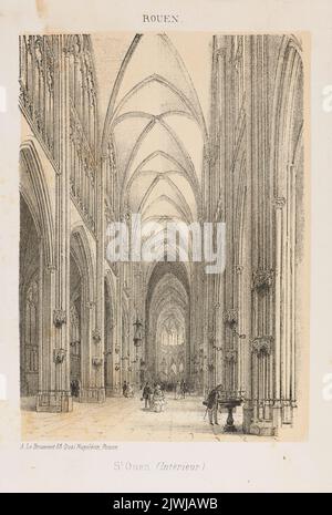 Vue sur l'intérieur de l'église Saint-Ouen de Rouen. Lemercier, Rose Joseph (Paryż ; zakład litograficzny ; 1827-post 1899), atelier de lithographie, inconnu, Graphiste, le Brument, A. (Rouen ; wydawca ; fl. Ca 1837-1877), éditeur Banque D'Images