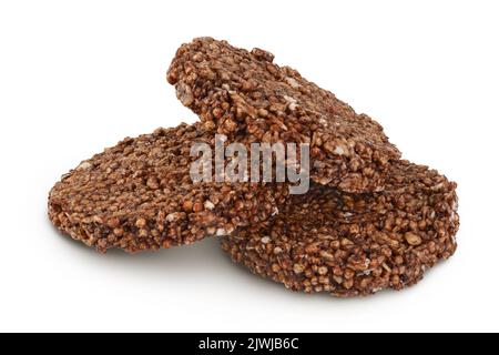 amaranth biscuits avec caroub isolé sur fond blanc avec pleine profondeur de champ. Une alimentation saine. Banque D'Images