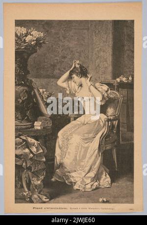 Reproduction d'une peinture: Władysław Czachórski (1850-1911), à un miroir. Bong, Richard (1853-1935), artiste graphique, inconnu, éditeur Banque D'Images