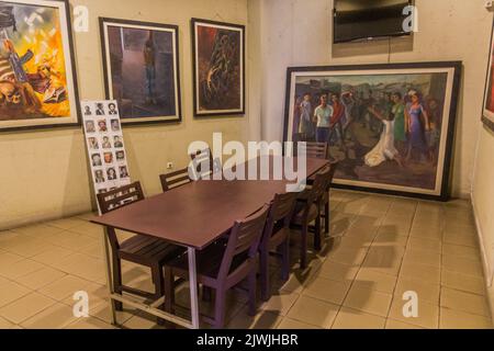 ADDIS-ABEBA, ÉTHIOPIE - 4 AVRIL 2019 : expositions au Musée commémoratif des martyrs rouges d'Addis-Abeba, Éthiopie Banque D'Images