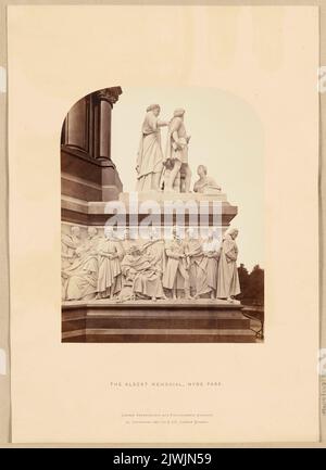 Albert Memorial à Londres. Fragment de frise sculptée présentant des sculpteurs et le groupe figural "Commerce". Thornycroft, Thomas (1815-1885), sculpteur, inconnu, photographe, London Stereoscopic and Photographic Company (Londyn ; firma fotograficzna ; 1854-1922), studio photo Banque D'Images