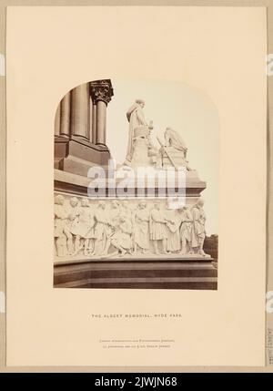 Albert Memorial à Londres. Fragment de frise sculptée mettant en vedette des musiciens et le groupe figural « production ». Weekes, Henry (1807-1877), sculpteur, inconnu, photographe, London Stereoscopic and Photographic Company (Londyn ; firma fotograficzna ; 1854-1922), studio photo Banque D'Images