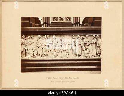 Albert Memorial à Londres. Fragment de frise sculptée avec architectes. Inconnu, photographe, London Stereoscopic and Photographic Company (Londyn ; firma fotograficzna ; 1854-1922), studio photo Banque D'Images