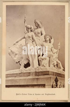 Albert Memorial à Londres. Fragment représentant la personnification de l'Amérique. Bell, John (1811-1895), sculpteur, inconnu, photographe, York, Frederick Arlington Viler (Londyn ; zakład fotograficzny ; 1861-1907), studio photo Banque D'Images