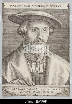 Portrait d'Erazm Baldermann. Beham, Barthel (1502-1540), graphiste Banque D'Images