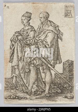 Couple dansant, du cycle des danseurs de mariage II Aldégraver, Heinrich (1502-1555/1561), graphiste Banque D'Images