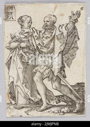 Couple dansant, du cycle des danseurs de mariage II Aldégraver, Heinrich (1502-1555/1561), graphiste Banque D'Images