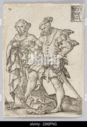 Couple dansant, du cycle des danseurs de mariage II Aldégraver, Heinrich (1502-1555/1561), graphiste Banque D'Images