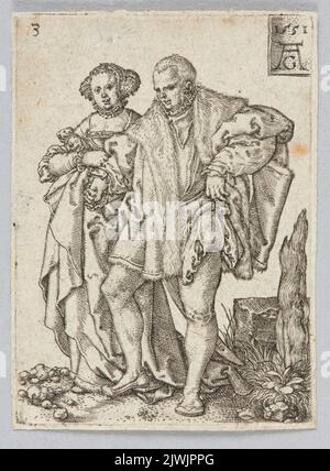 Couple dansant, du cycle des danseurs de mariage II Aldégraver, Heinrich (1502-1555/1561), graphiste Banque D'Images