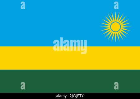Rwanda drapeau vectoriel. Signe national du pays Aftrican Illustration de Vecteur