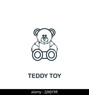 Icône Teddy Toy. Icône bébé simple monochrome pour les modèles, la conception Web et les infographies Illustration de Vecteur