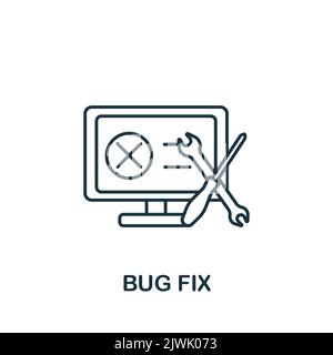 Icône correction de bogue. Icône de conception Web simple monochrome pour les modèles, la conception Web et les infographies Illustration de Vecteur