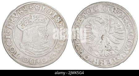 Groschen prussien. Zylmunt i Stary (król polski ; 1506-1548) Banque D'Images