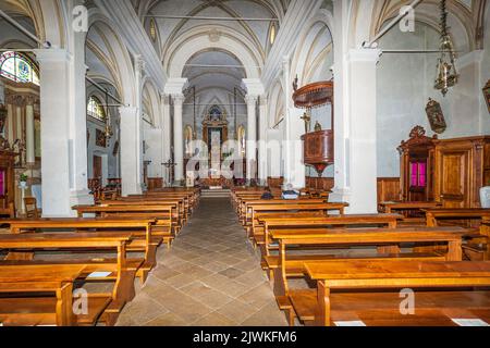 Italie Vénétie Canale d'Agordo - Église Saint-Jean-Baptiste Banque D'Images