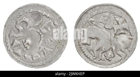 denarius (type ducal). BOLESŁAW II Śmiały (król Polski ; 1058-1079), règle Banque D'Images