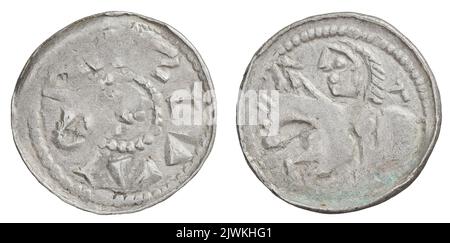 denarius (type ducal). BOLESŁAW II Śmiały (król Polski ; 1058-1079), règle Banque D'Images