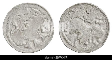 denarius (type ducal). BOLESŁAW II Śmiały (król Polski ; 1058-1079), règle Banque D'Images