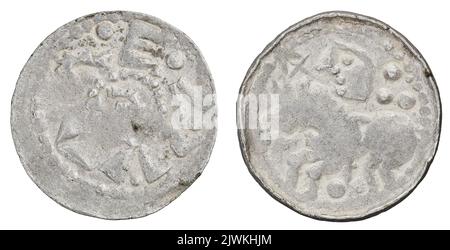 denarius (type ducal). BOLESŁAW II Śmiały (król Polski ; 1058-1079), règle Banque D'Images
