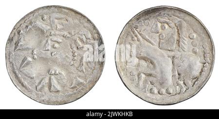 denarius (type ducal). BOLESŁAW II Śmiały (król Polski ; 1058-1079), règle Banque D'Images