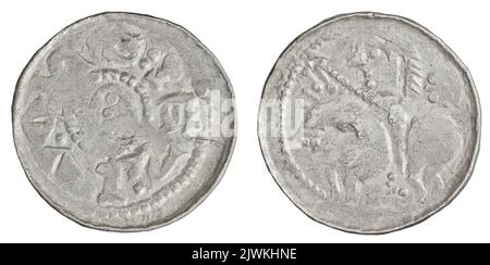 denarius (type ducal). BOLESŁAW II Śmiały (król Polski ; 1058-1079), règle Banque D'Images