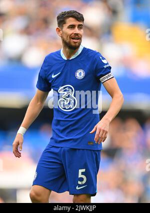 03 septembre 2022 - Chelsea v West Ham United - Premier League - Stamford Bridge Jorginho de Chelsea pendant le match au Stamford Bridge. Image : Mark pain / Alamy Live News Banque D'Images