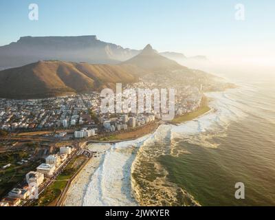 Vue aérienne de Green point sur le Cap, Western Cape, Afrique du Sud Banque D'Images
