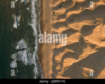 Vue aérienne de Sand Dunes, parc national Addo Elephant, Eastern Cape, Afrique du Sud Banque D'Images