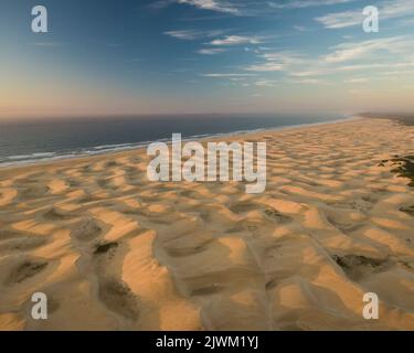 Vue aérienne de Sand Dunes, parc national Addo Elephant, Eastern Cape, Afrique du Sud Banque D'Images