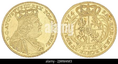 août d'or. Août III SAS (król polski ; 1733-1763), règle, Croll, Ernest Dietrich (fl. 1753-1763), moneyer Banque D'Images