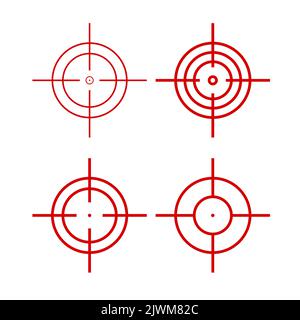 Ensemble de réticule. Collection d'icônes vectorielles à réticule et à portée de fusil isolée. Illustration de Vecteur