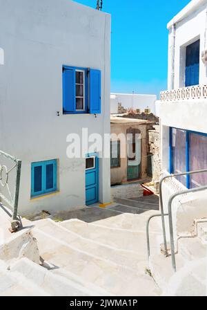 Paysage urbain traditionnel de Paros en Grèce Banque D'Images